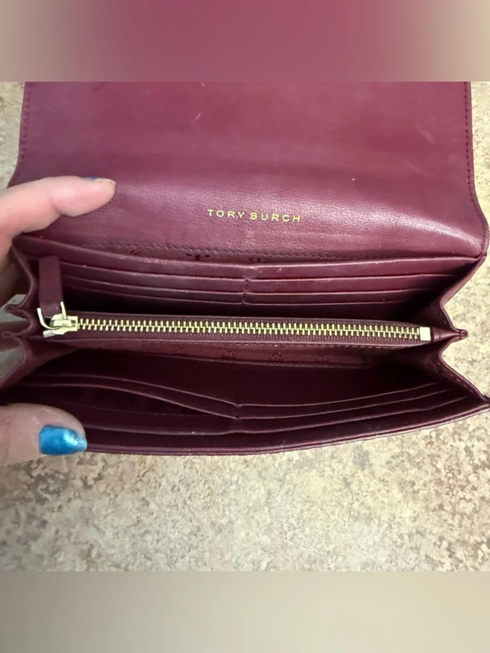 Tory Burch burgundy wallet